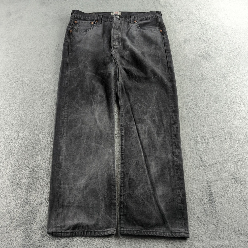 Vintage Y2K Levis 501 Jeans 36x30 Black Faded Straight Grunge Skater Punk Emo